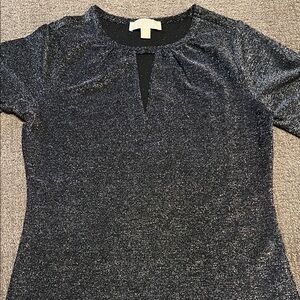 MICHAEL Michael Kors Black Shimmer Short Sleeve Top